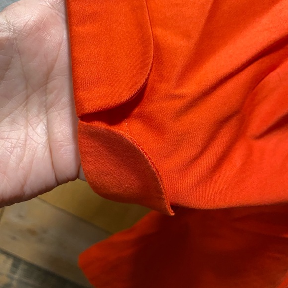NWT Coldwater Creek Orange Red Fitted Tailored Collared Short Sleeve Jacket - Picture 8 of 10